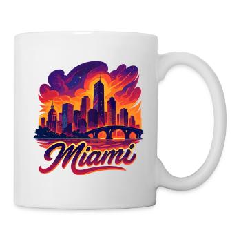 Miami City Magic City Silhouette Skyline Gift - Mug - white - Right
