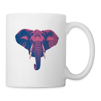 Colorful Elephant Head — Bold Pop Art Design - Mug - white - Right