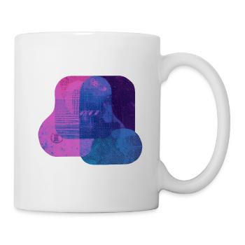 Abstract Tech Layers — Blue & Pink Digital Art - Mug - white - Right