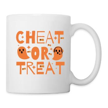 Cheat or Treat – Halloween for gamer ghosts - Mug - white - Right