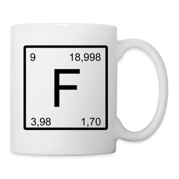 F Fluor in a minimalist number grid - Mug - white - Right
