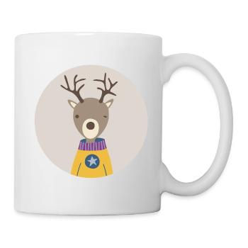 Cerf Cercle Chasseur Enfants Forêt Automne Noël - Mug blanc - blanc - Droite