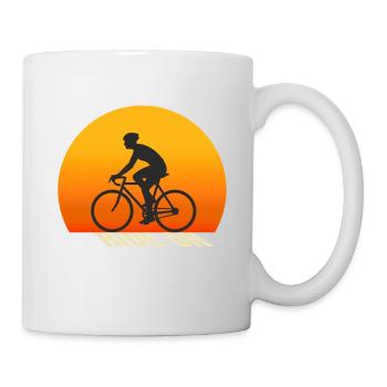 Ride On – Minimalist bike design in the sun - Mug - white - Right