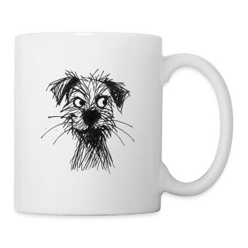 Skizze Hundeporträt frech - Tasse - Weiß - Rechts