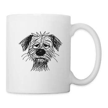 Croquis Portrait de chien épuisé - Mug blanc - blanc - Droite