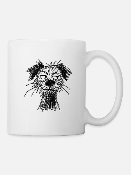 Sketch Dog Portrait Mischievous - Mug - white