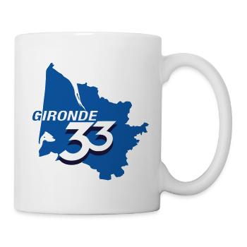 Carte Gironde 33 en Bleu - Mug blanc - blanc - Droite