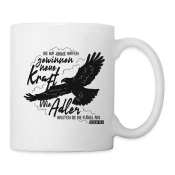 Jesaja 40 31 - Wie Adler Lettering - Tasse - Weiß - Rechts