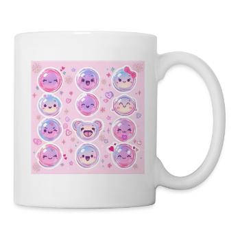 Pink Glow Motif Kawaii Pastel - Mug blanc - blanc - Droite