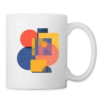 Retro Geometric Shapes — Bold Abstract Art - Mug - white - Right
