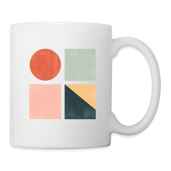 Minimal Geometric Shapes — Modern Abstract Art - Mug - white - Right