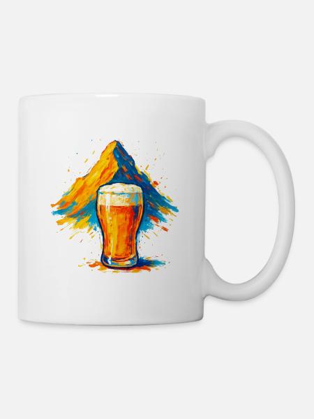 Biergipfel Farbexplosion - Tasse - Weiß