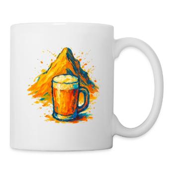 Gipfelbier Farbexplosion - Tasse - Weiß - Rechts