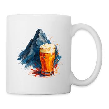 Bier und Bergpanorama - Tasse - Weiß - Rechts