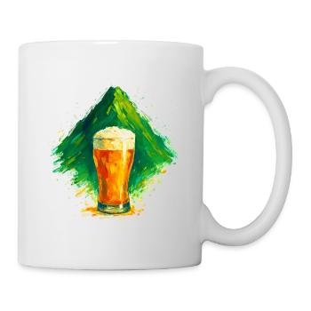 Bier im Bergpanorama - Tasse - Weiß - Rechts