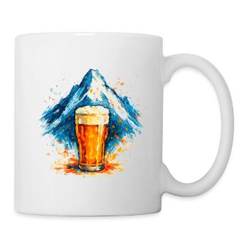 Bière au sommet de la montagne Aquarelle - Mug blanc - blanc - Droite