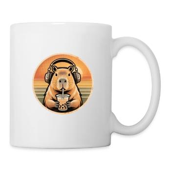 Süßes Capybara Bubble Tea Kawaii Tier Geschenk - Tasse - Weiß - Rechts