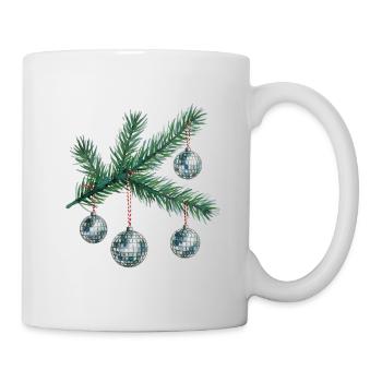 Tannenzweig Disco Ornamente - Tasse - Weiß - Rechts