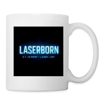 LaserBorn Neon Tech Druck - Tasse - Weiß - Rechts