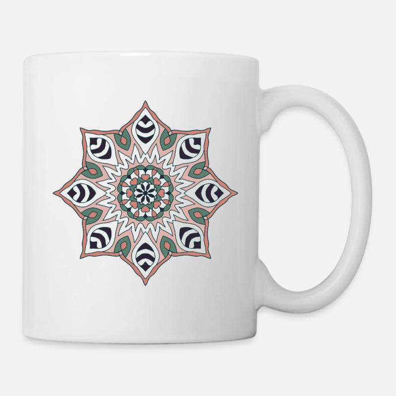Earth Tone Mandala Pattern - Mug - white