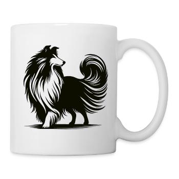 Conception de silhouette de colley cool - Mug blanc - blanc - Droite