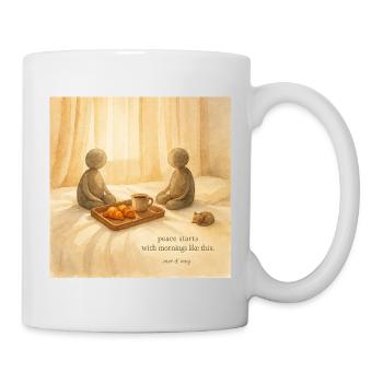 Morning Peace Frühstückstablett - Tasse - Weiß - Rechts