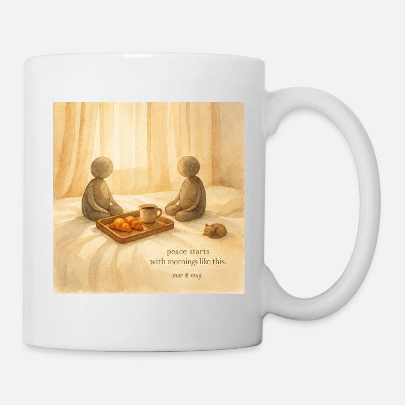 Plateau de petit-déjeuner Morning Peace - Mug blanc - blanc