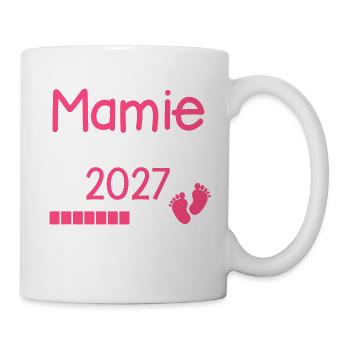 Oma im Jahr 2027 Geschenk Großmutter Zukunft - Tasse - Weiß - Rechts