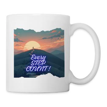 Every step counts Neon Horizon - Mug - white - Right
