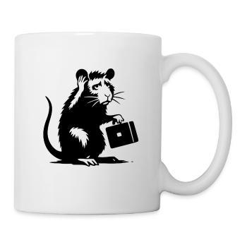 Rat avec mallette - Mug blanc - blanc - Droite
