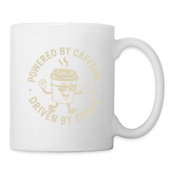 Alimenté par la caféine, piloté par Chaos Kaffee Spruch - Mug blanc - blanc - Droite