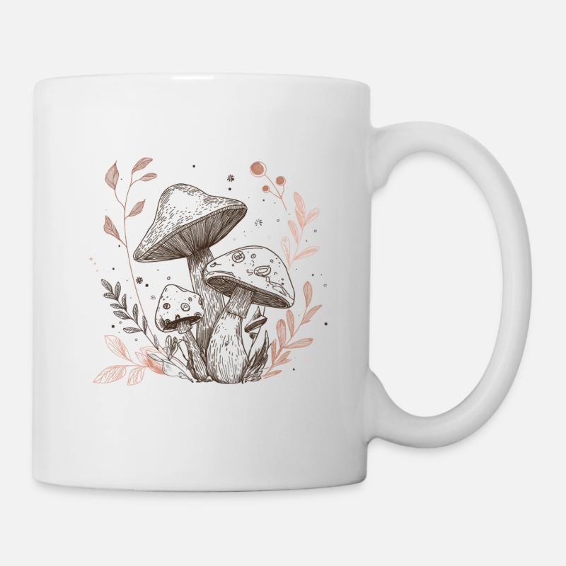 Pilz, Pilzsammler, Pflücken - Tasse - Weiß