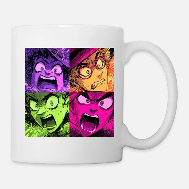 Farbenexplosion Schreie Collage Hexen - Tasse - Weiß