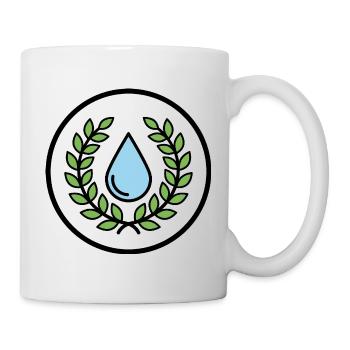 Water Drops with Leaf Wreath - Mug - white - Right