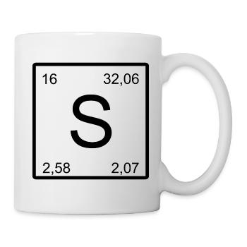 S soufre dans le style du tableau périodique - Mug blanc - blanc - Droite