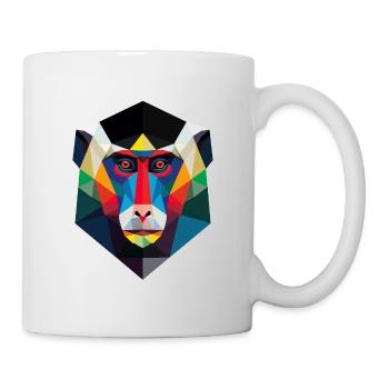 Geometric Monkey Head Art Print - Mug - white - Right