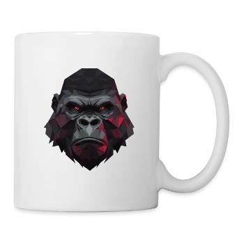 Polygon Gorilla mit roten Augen - Tasse - Weiß - Rechts