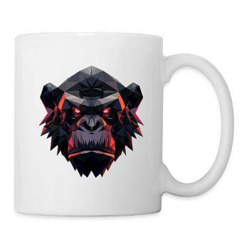 Gorilla Prism Head Low Poly Art Design - Mug - white - Right