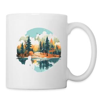 Pêche en pleine nature – Vintage Nature Landscape D - Mug blanc - blanc - Droite