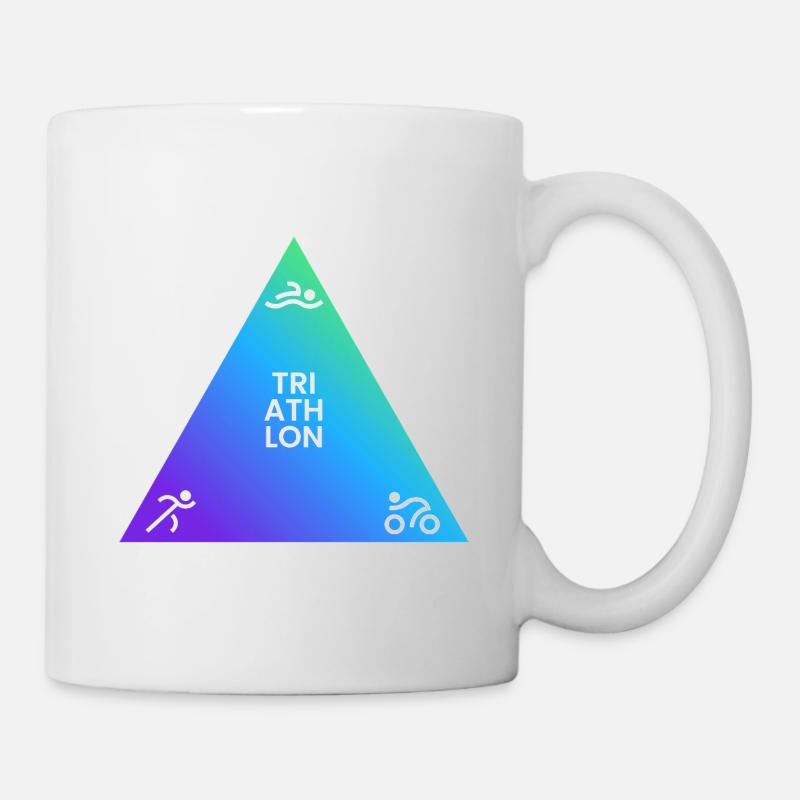 Logo triathlon triangulaire dégradé - Mug blanc - blanc