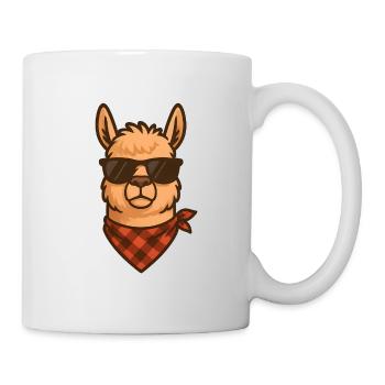 Stilvolles Lama mit Sonnenbrille - Tasse - Weiß - Rechts