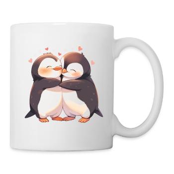 Pingouin Coeur Amour Mignon Câlin Pingouin Amour - Mug blanc - blanc - Droite