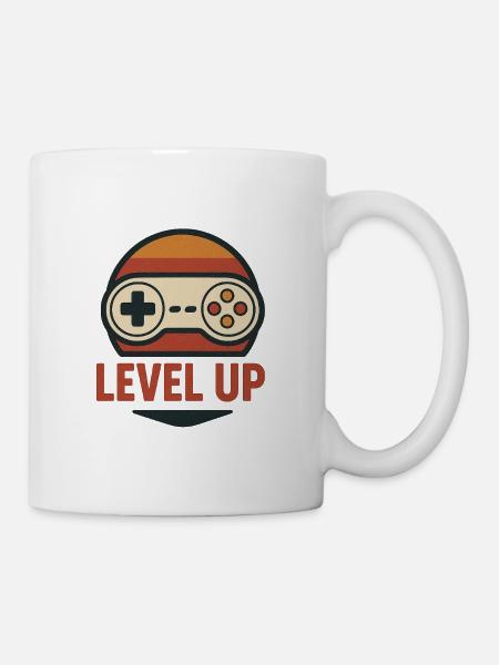 Level Up Retro Controller Graphics - Mug - white
