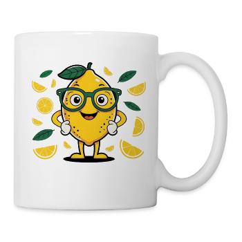 Zitrone mit Brille - Tasse - Weiß - Rechts