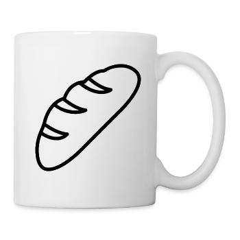 Brot Skizze – minimalistisches Backmotiv Design - Tasse - Weiß - Rechts