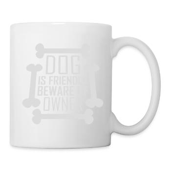Dog Friendly Beware Owner Warning Humor Protect - Mug - white - Right