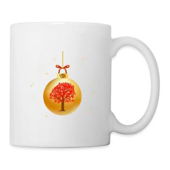 Goldenes Ornament 974 extravaganter roter Baum - Tasse - Weiß - Rechts