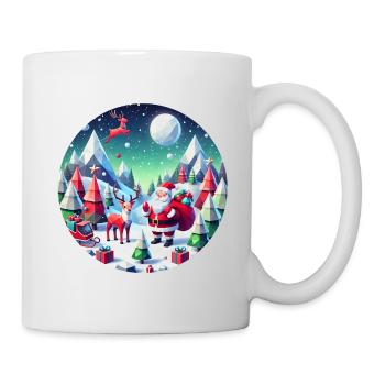 Geometrischer Weihnachtswald Santa zu Weihnachten - Tasse - Weiß - Rechts