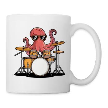 Drummer Octopus Band Groove - Mug - white - Right