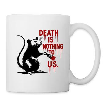 Rat avec du sang écrivant message de mort - Mug blanc - blanc - Droite